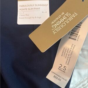 Navy Ponte Slim Pants